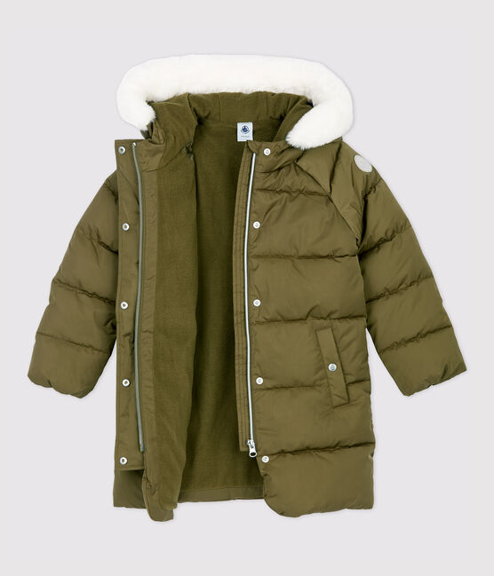 Doudoune longue enfant fille vert MILITARY