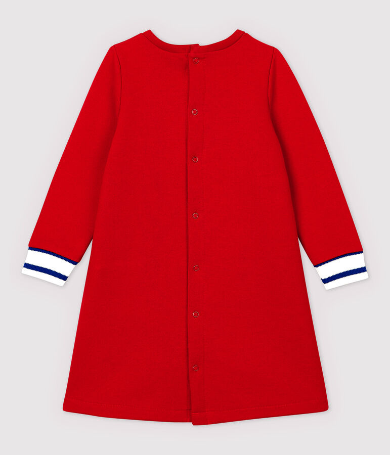 Robe manches longues en molleton b&eacute;b&eacute; fille rouge TERKUIT