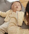 Cardigan bébé tricot point mousse en coton écru AVALANCHE