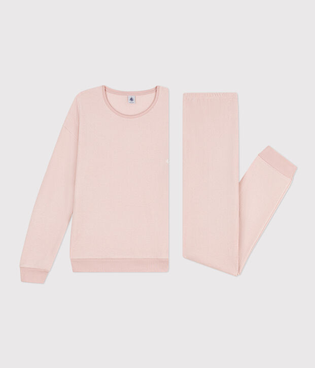 Pyjama en bouclette &eacute;ponge femme rose