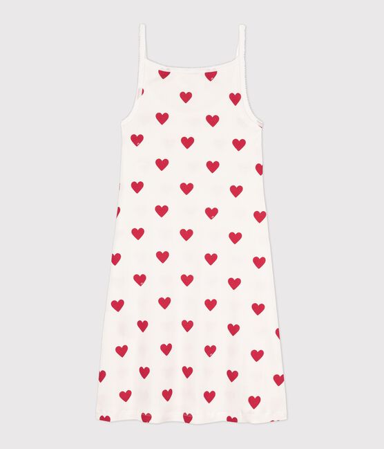 Nuisette en coton Femme blanc MARSHMALLOW/rouge TERKUIT