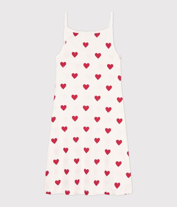 Nuisette en coton Femme blanc/rouge