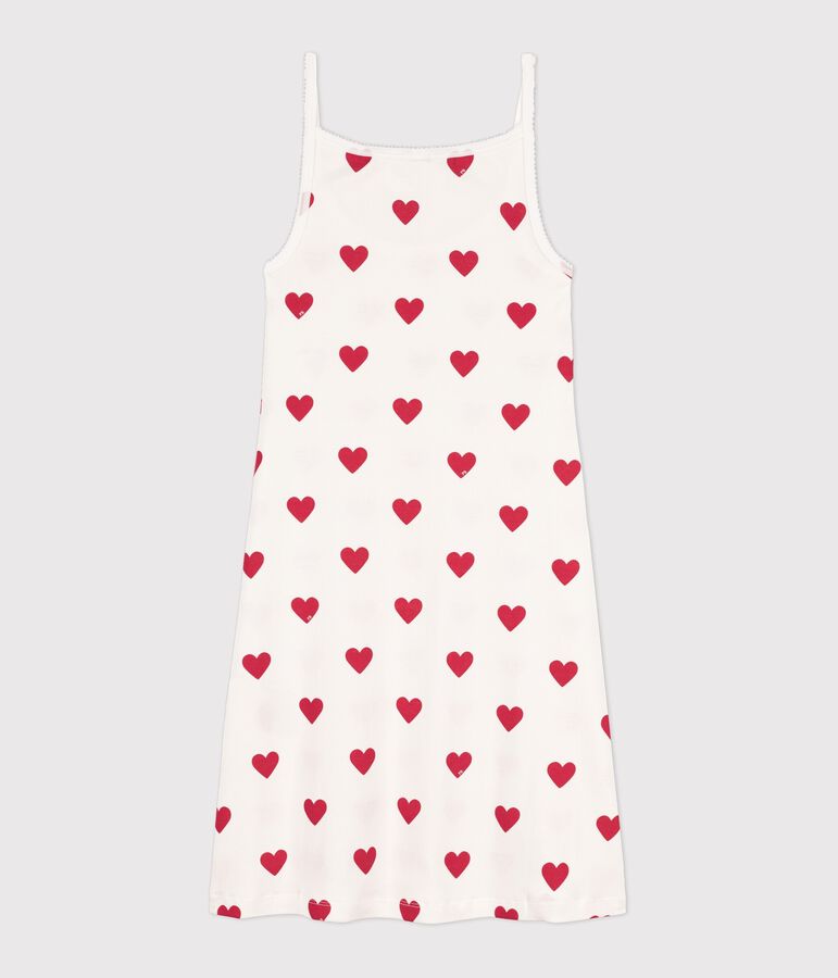 Nuisette en coton Femme blanc MARSHMALLOW/rouge TERKUIT