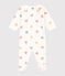 Pyjama bébé coeurs multicolores en velours blanc MARSHMALLOW/blanc MULTICO