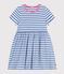 Robe rayée manches courtes en coton enfant fille GAULOISE/ MARSHMALLOW