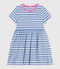 Robe rayée manches courtes en coton enfant fille