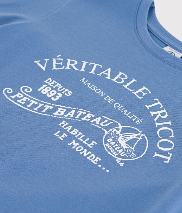 Tee-shirt enfant manches courtes imprim&eacute; bleu