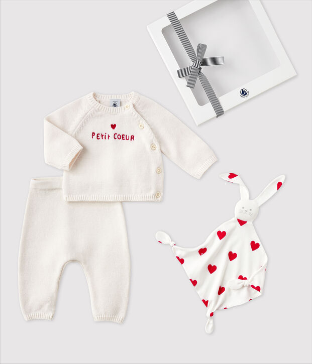 Coffret cadeau naissance tricot multicouleur