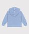 Sweatshirt à capuche enfant mixte en coton éponge à rayures bleu MARSHMALLOW/ PORCELANA