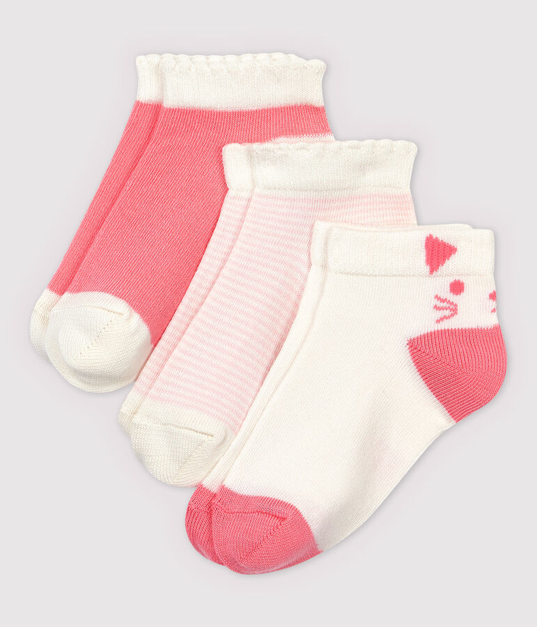 Lot de 3 paires de chaussettes basses enfant fille multicouleur