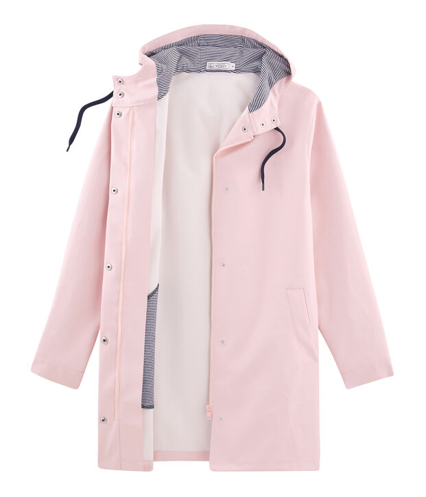 Parka longue femme rose clair