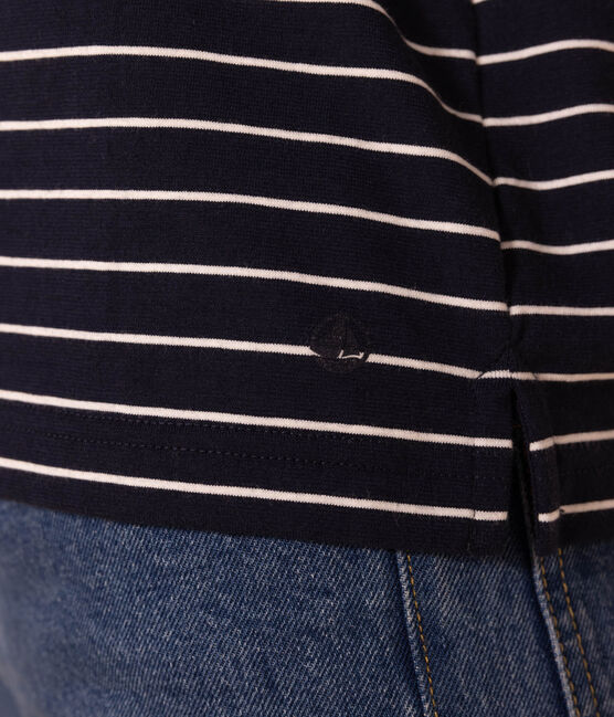 T-shirt LE BOXY en coton Femme bleu SMOKING/blanc MARSHMALLOW