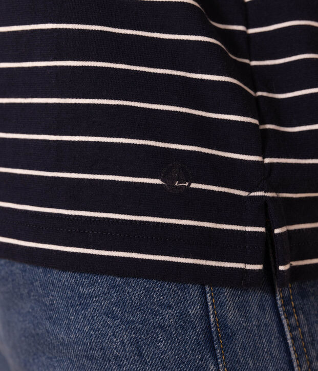 T-shirt LE BOXY en coton Femme bleu/blanc