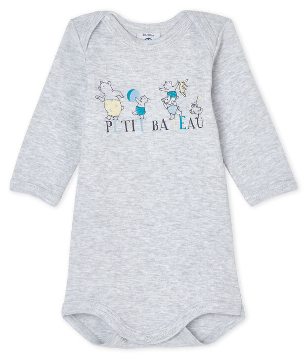 Body manches longues b&eacute;b&eacute; gar&ccedil;on-fille gris