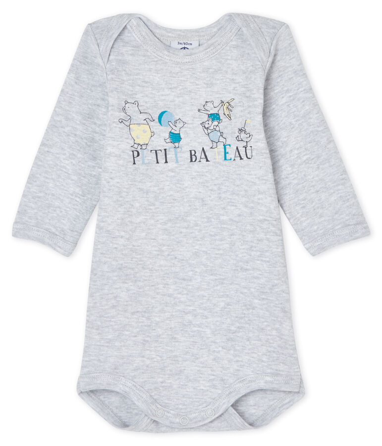 Body manches longues b&eacute;b&eacute; gar&ccedil;on-fille gris