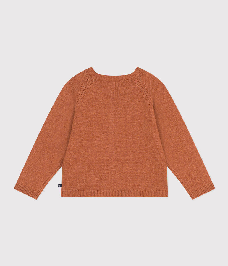 Cardigan en laine enfant fille marron ECUREUIL