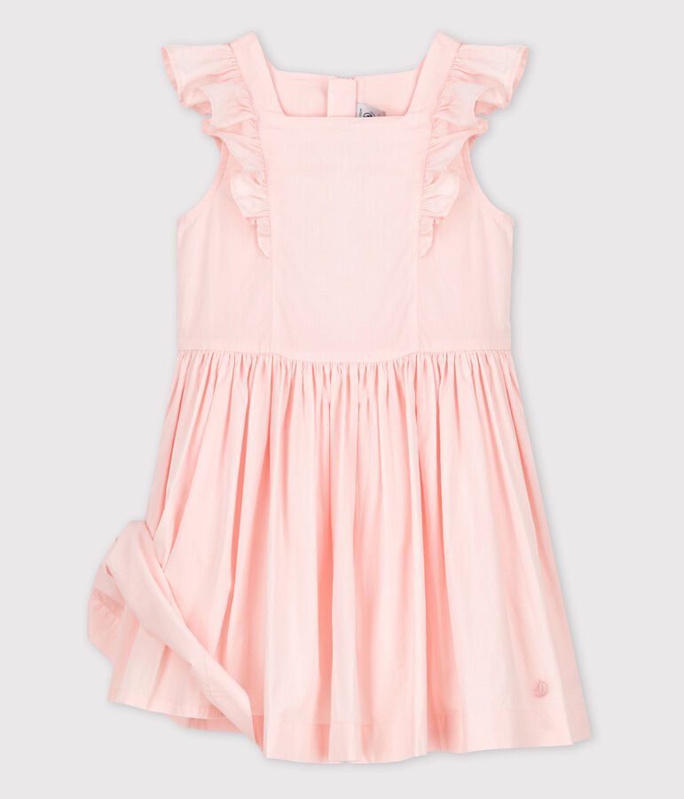Robe c&eacute;r&eacute;monie en popeline enfant fille rose FLEUR