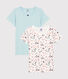 Lot de 2 tee shirts manches courtes imprimé Paris petite fille en coton biologique