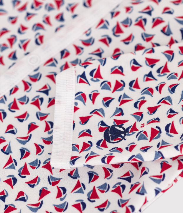 Pyjama b&eacute;b&eacute; en coton sans pieds imprim&eacute; blanc/rouge/multicouleur