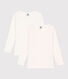 Lot de 2 tee shirts manches longues cœur en coton petite fille