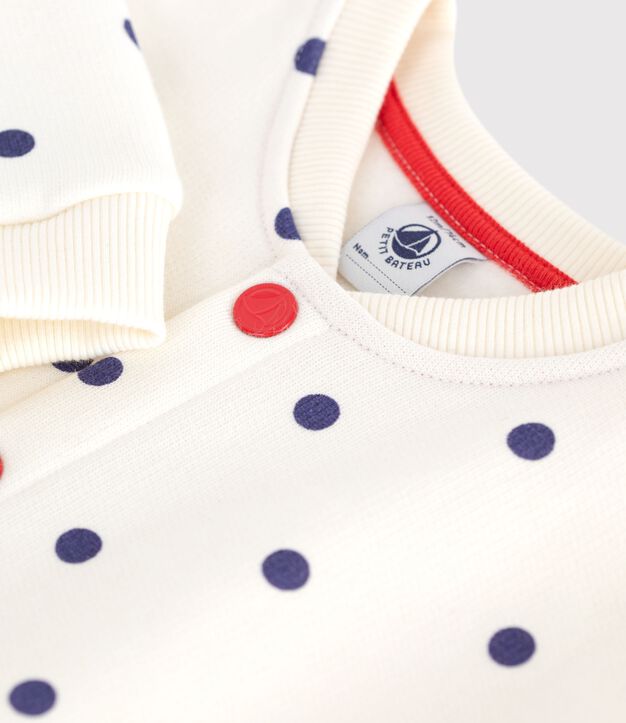 Veste teddy b&eacute;b&eacute; en coton, imprim&eacute;e &agrave; pois bleu/bleu