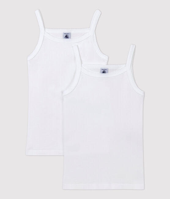 Lot de 2 chemises à bretelles blanches petite fille variante 1