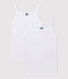 Lot de 2 chemises à bretelles blanches petite fille