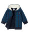 Sweatshirt à capuche bébé garçon en molleton imprimé et doublé de sherpa bleu SMOKING/blanc MULTICO