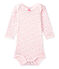 Body bébé fille manches longues imprimé rose VIENNE/blanc MULTICO