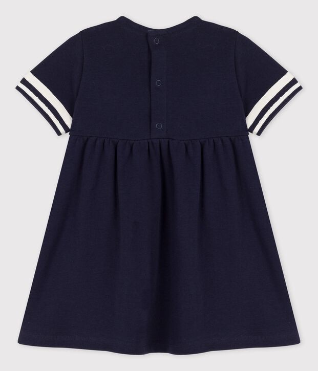 Robe style marin en coton bio b&eacute;b&eacute; bleu marine