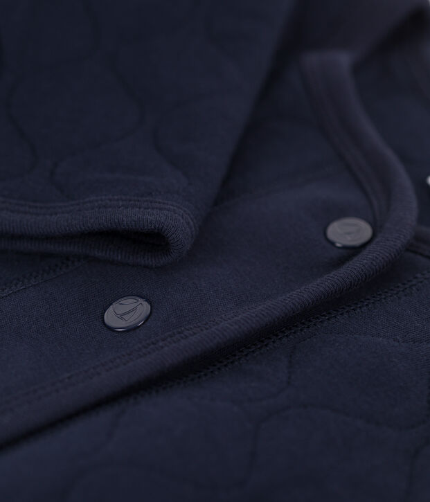 Cardigan en tubique matelass&eacute; Femme bleu marine