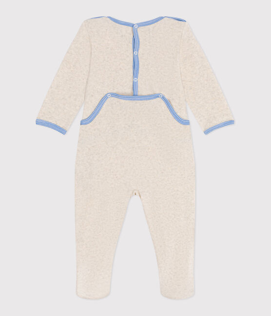Pyjama bébé en velours ouverture au dos beige MONTELIMAR CHINE