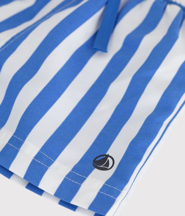 Short de bain b&eacute;b&eacute; ray&eacute; bleu/blanc