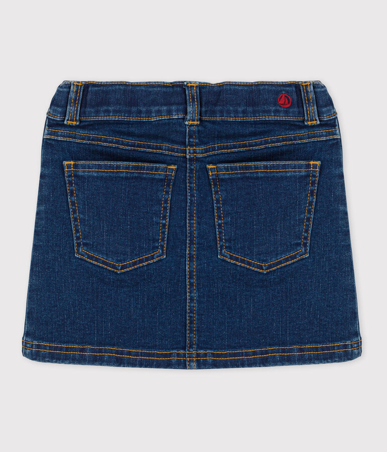 Jupe droite en denim enfant fille bleu DENIM BRUT