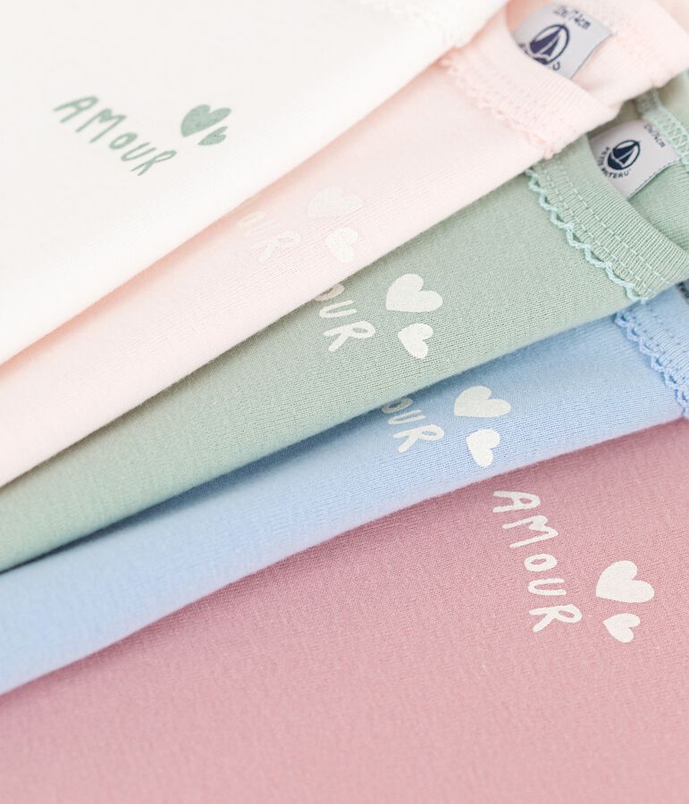 Lot de 5 bodies manches courtes en coton multicouleur