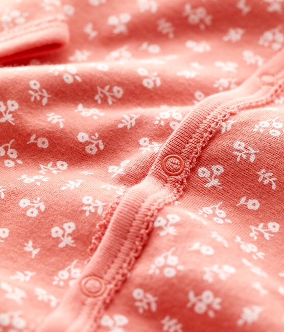 Dors bien bébé fleuri en coton biologique rose PAPAYE/ MARSHMALLOW