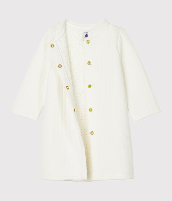 Manteau bébé fille en tubique matelassé blanc MARSHMALLOW