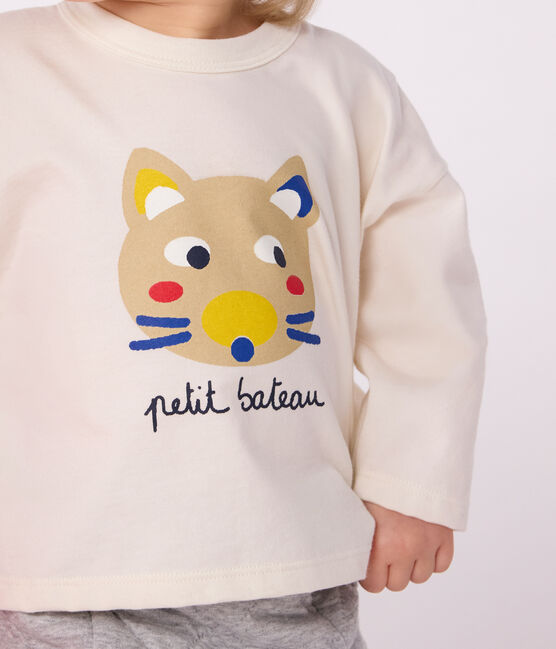 Tee-shirt bébé en coton à manches longues MILK/ MULTICO