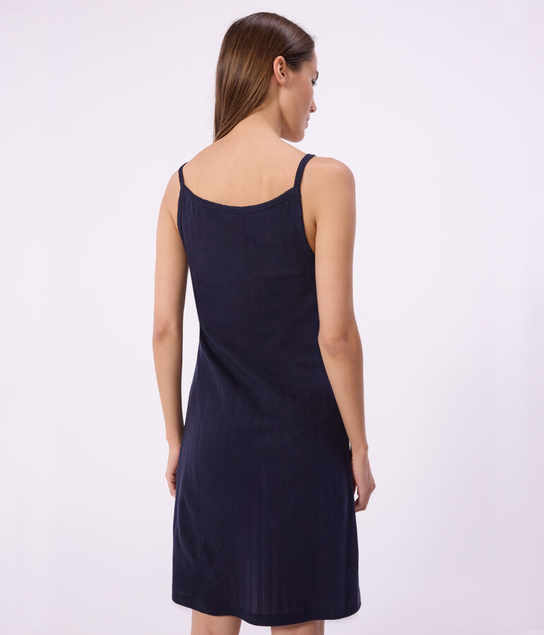 Nuisette femme en coton ajour&eacute; bleu SMOKING