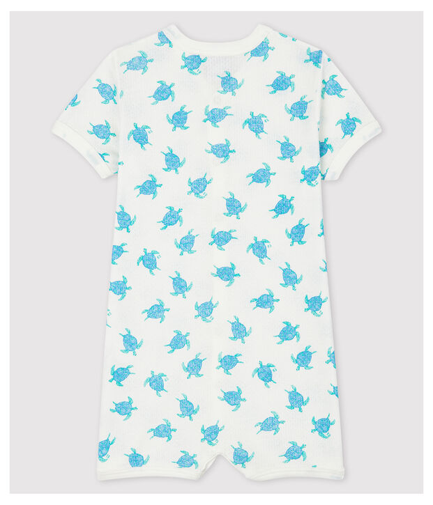 Combicourt tortues en coton ultra l&eacute;ger blanc/multicouleur