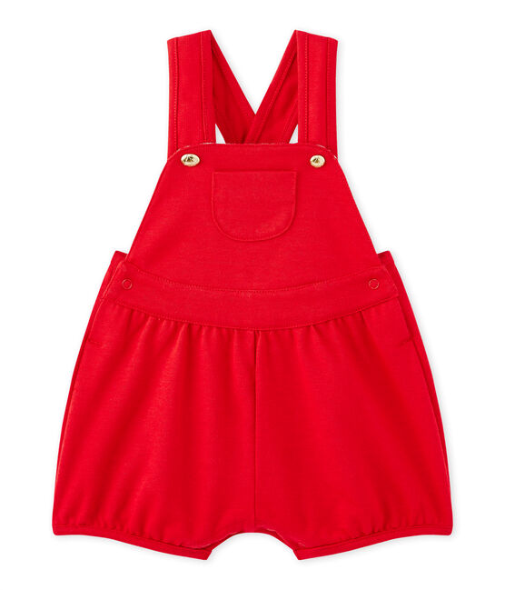Salopette courte bébé fille en jersey lourd rouge TERKUIT