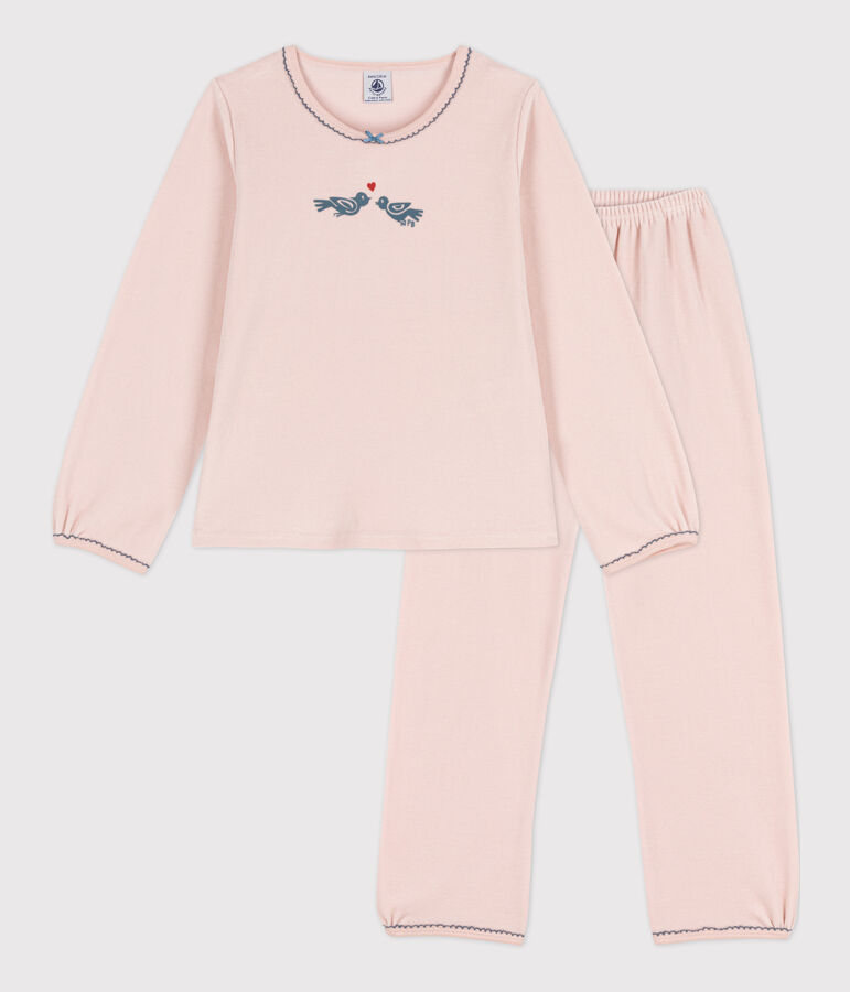 Pyjama petite fille en velours rose SALINE