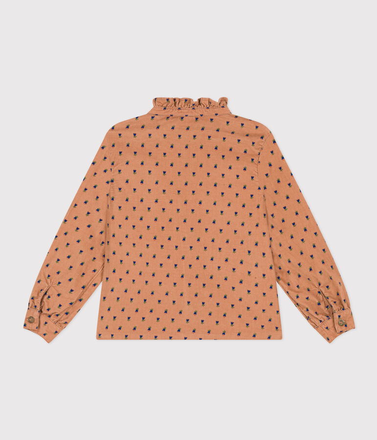 Blouse en velours fin fleuri enfant fille rose/multicouleur