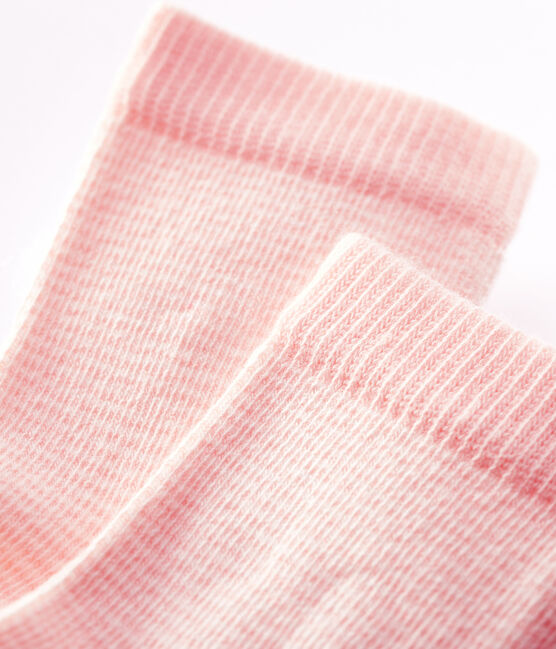 Paire de chaussette bébé. rose MINOIS/blanc MARSHMALLOW