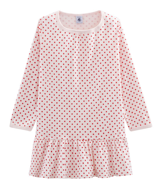 Chemise de nuit petite fille en côte rose FLEUR/rose IMPATIENCE