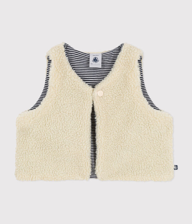 Veste sans manche en sherpa b&eacute;b&eacute; &eacute;cru