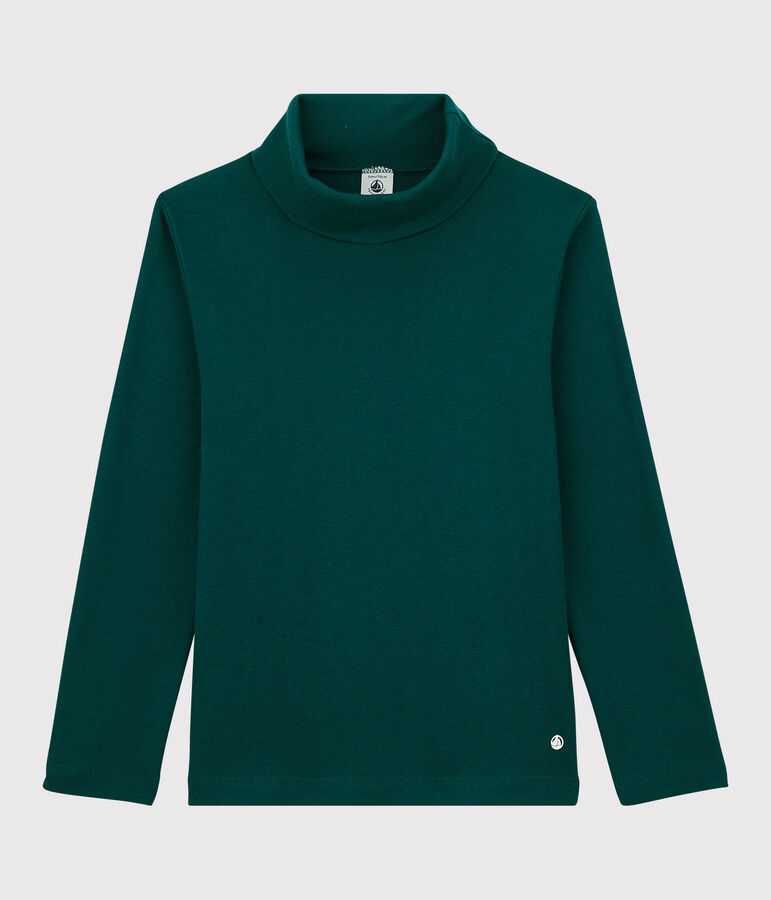 Sous-pull en coton enfant fille / gar&ccedil;on vert PINEDE