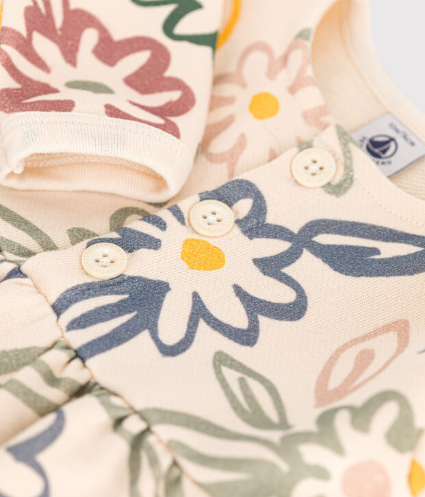 Robe manches longues b&eacute;b&eacute; &eacute;cru/multicouleur