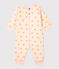 Dors Bien sans pieds bébé fille en côte ouatinée rose FLEUR/blanc MULTICO