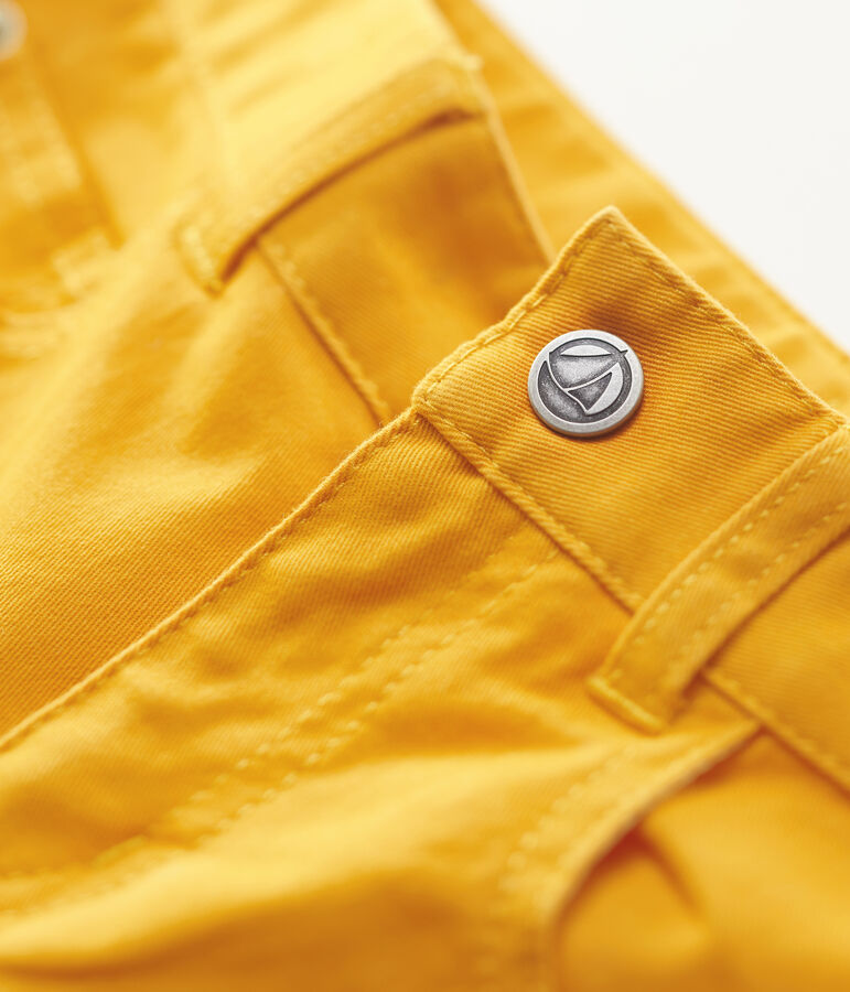 Pantalon slim en serge enfant gar&ccedil;on jaune BOUDOR